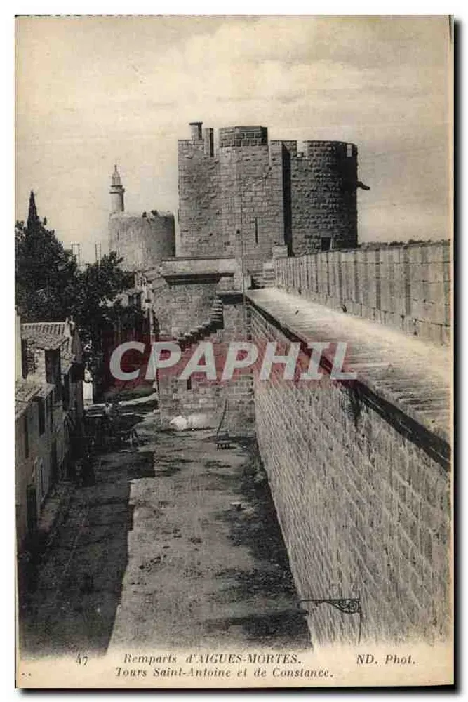 Wälle von AIGUES-MORTES – Türme Saint-Antoine und Constance – ND. Fotografie - Vorderseite