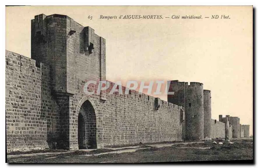 Wälle von AIGUES-MORTES — Südseite — ND P'bot. - Vorderseite