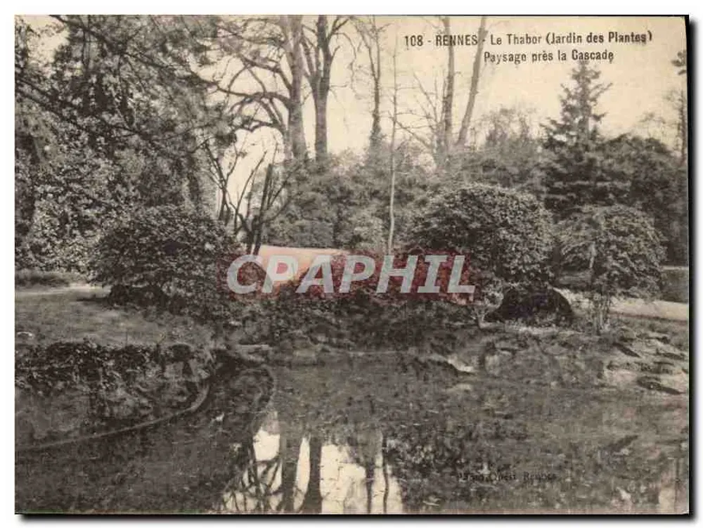 Rennes - Le Thabor (Jardin botanique) - Landschaft nahe der Cascade - Vorderseite