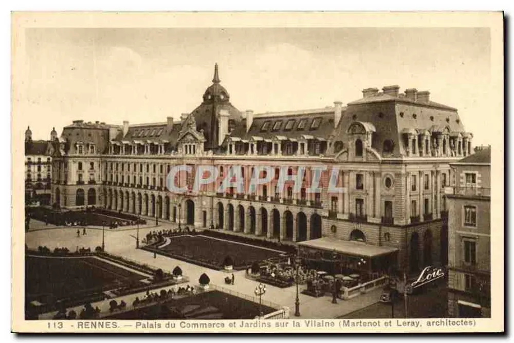 Rennes — Palast des Handels und Gärten am Vilaine (Martenot und Leray, Architekten) - Vorderseite