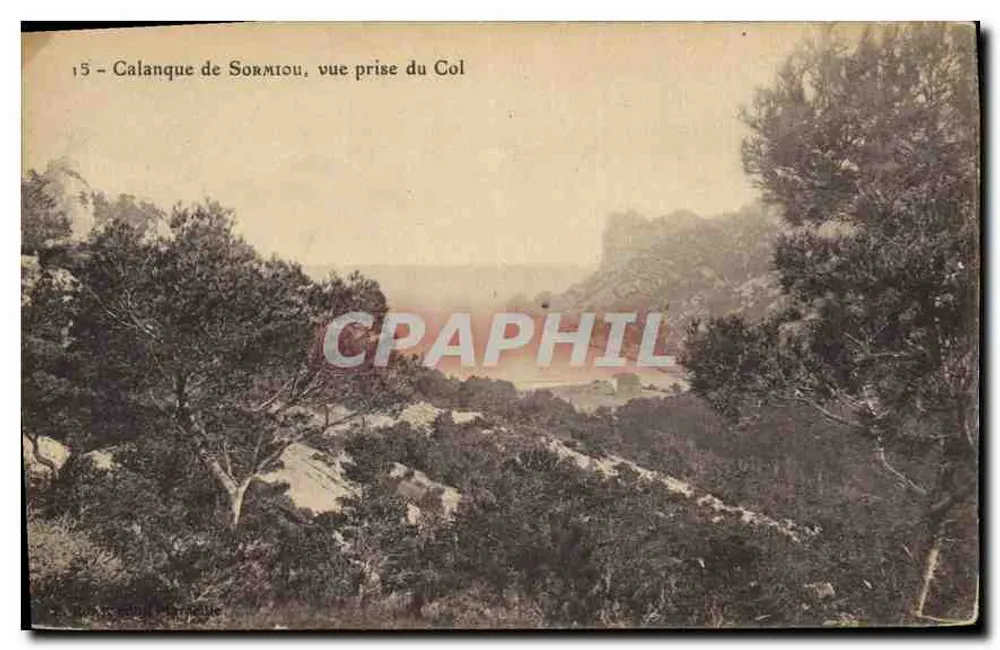 Calanque de Sormiou, vista tirada do Col — série 15 — editor impressor em Marselha - Frente