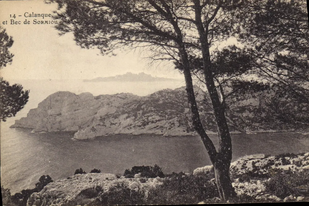 Calanque e Bec de Sormiou — vista costeira — editor não identificado, n° de série 14 - Frente