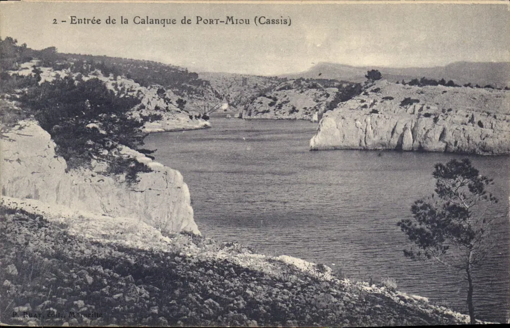 Entrada da Calanque de Port-Miou (Cassis) — vista panorâmica — P. Ruay, edição Marselha - Frente