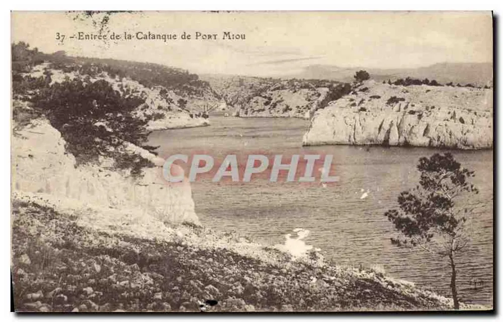 Entrada da Catanque de Port Miou — vista panorâmica — editor não identificado, n° de série 37 - Frente