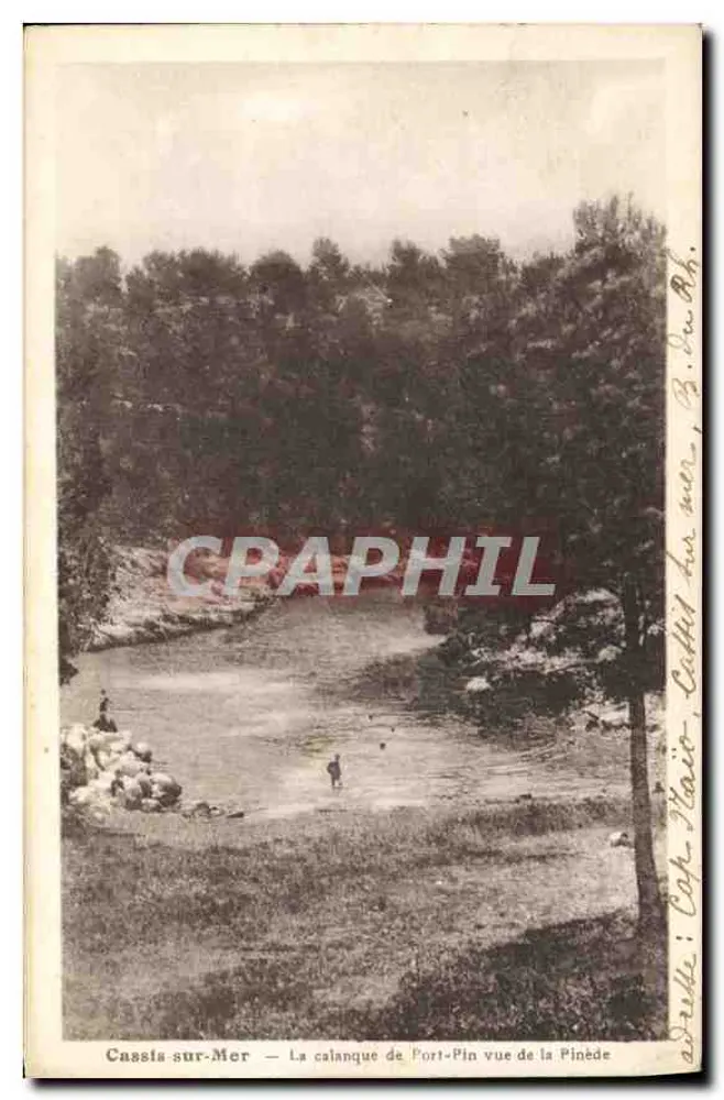 Cassis-sur-Mer — Die Calanque de Port-Pin von der Pinède aus gesehen — A. Tardy, Photo-Édit, 40, quai du Port, Marseille - Vorderseite