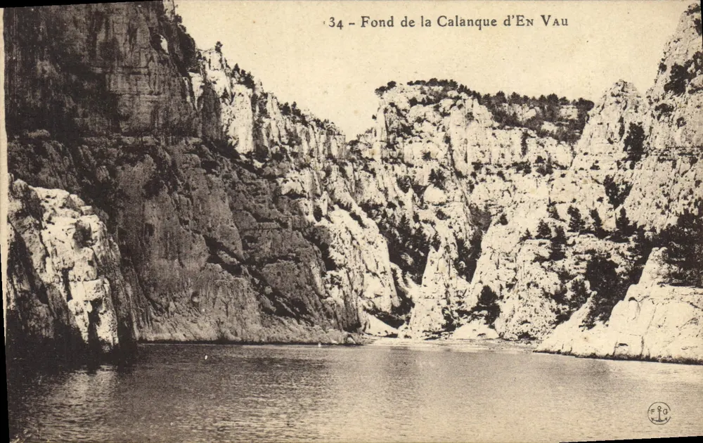 Fundos da Calanque d'En Vau — vista panorâmica — editor não identificado, n° de série 34 - Frente