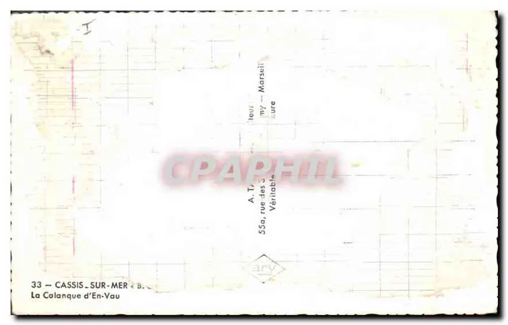 A Calanque d'En-Vau — Cassis-sur-Mer — A. Trébouard, 33 - Verso