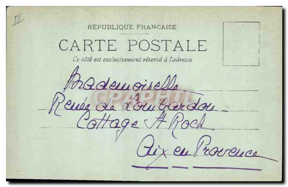 Calanque d'Envau, perto de Cassis — vista de falésias e mar — editor A. L. Paris, n° 104 - Verso