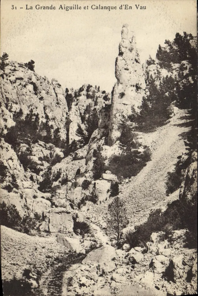 Die Große Nadel und Calanque d'En Vau — Ansicht eines felsigen Landschafts — Serie 31 - Vorderseite