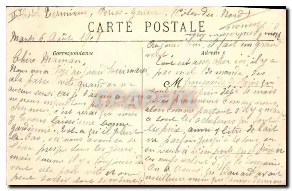 Arredores de Lannion — Pleummanach — A Ponta do Farol — Editor: 3957 - Verso