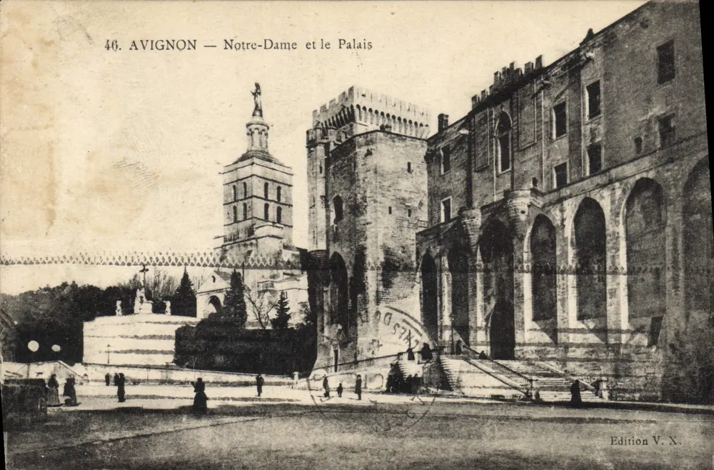 Avignon — Igreja de Nossa Senhora e o Palácio — Edição V. X. - Frente