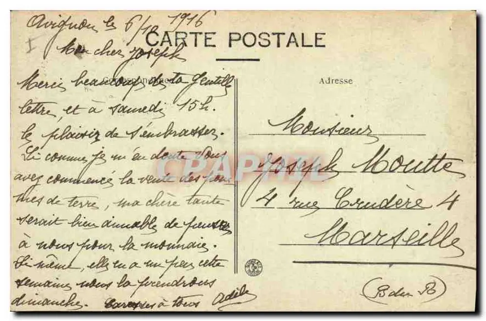 Avignon — Igreja de Nossa Senhora e o Palácio — Edição V. X. - Verso