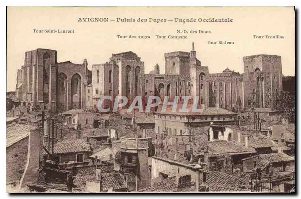Avignon — Paleis van de Paus — Westelijke Gevel — Artistieke Uitgave IDEALE, M.F. Beau - Voorkant