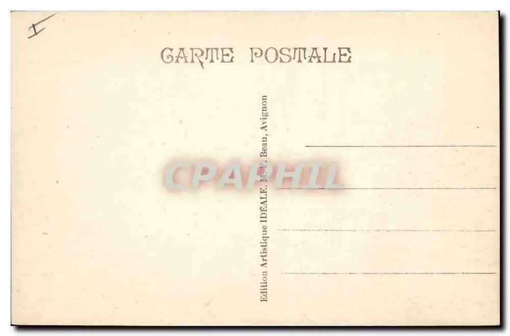 Avignon — Paleis van de Paus — Westelijke Gevel — Artistieke Uitgave IDEALE, M.F. Beau - Achterkant