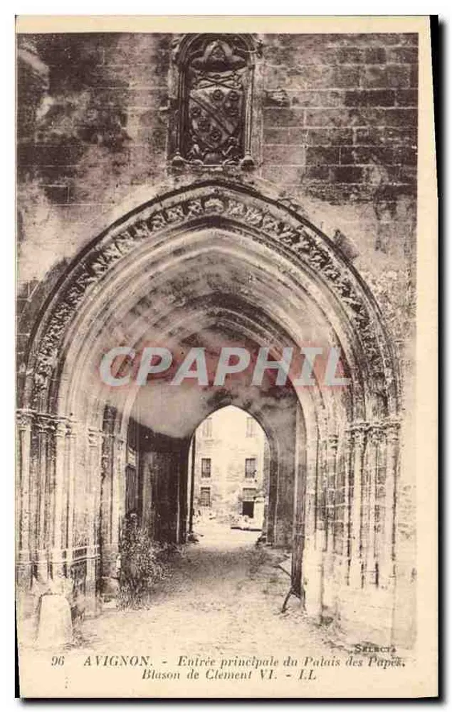 Avignon - Haupteingang des Palais des Papes - Wappen von Clement VI - L.L. - Vorderseite