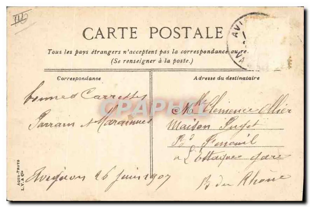 Avignon — La rue de la République — éditeur Chigouc Menier, n°27 - Verso