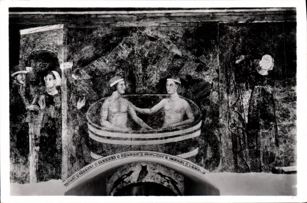 S. Gimignano - Sala della Torre - HochzeitsSzene - Niccolò di Segna - 14. Jahrhundert - Vorderseite