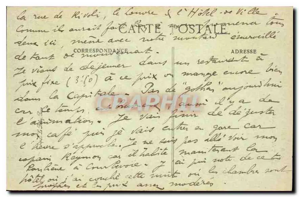 Paris — La Tour Eiffel — Éditeur : Paris, n° 4129 - Verso