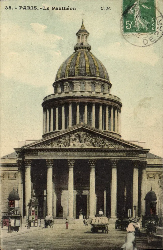 Paris - Le Panthéon — vue de la façade classique avec dôme et colonnades — éditeur C. M. - Frente
