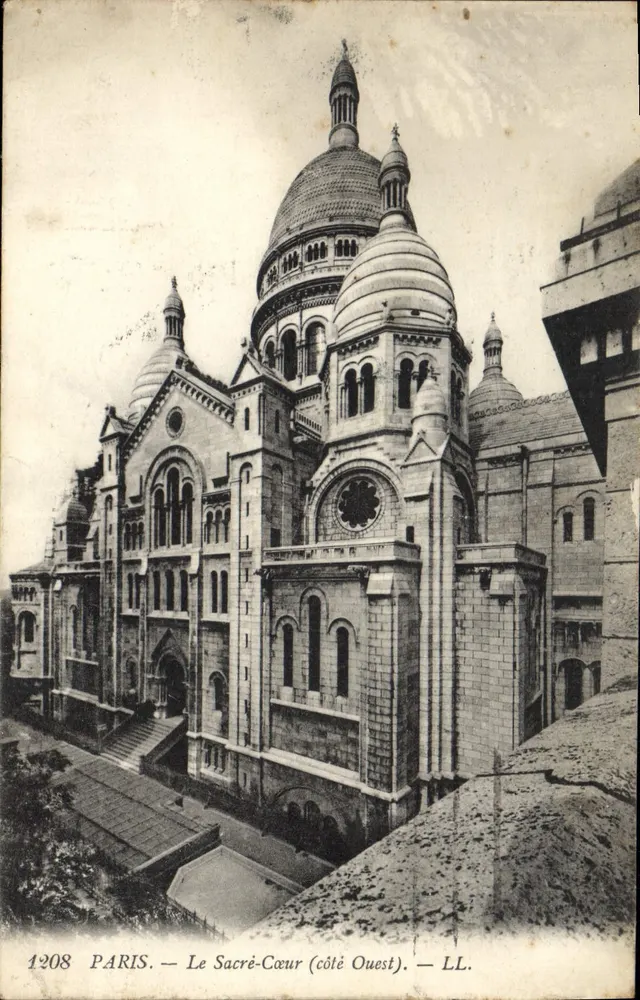 París — La Basílica del Sagrado Corazón (lado Oeste) — LL. — n° 1208 - Anverso