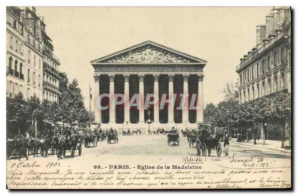 Paris - Igreja da Madeleine — editor não identificado, n° de série 98 - Frente