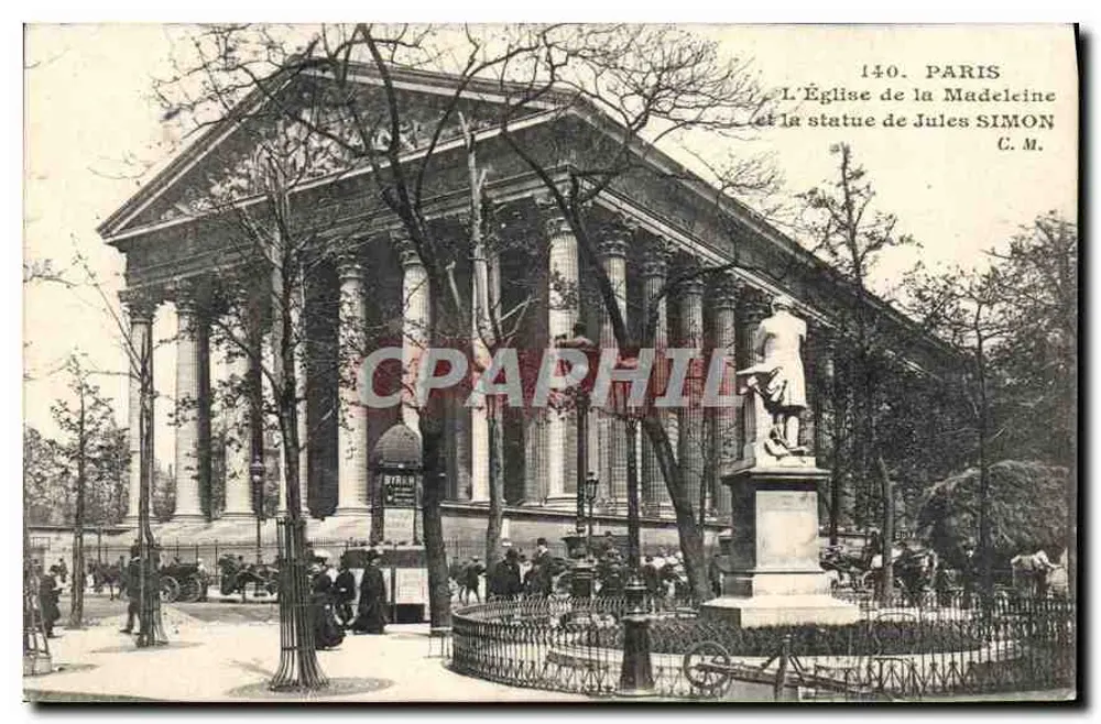 Paris — Die Kirche der Madeleine und die Statue von Jules Simon — C.M. n°140 - Vorderseite