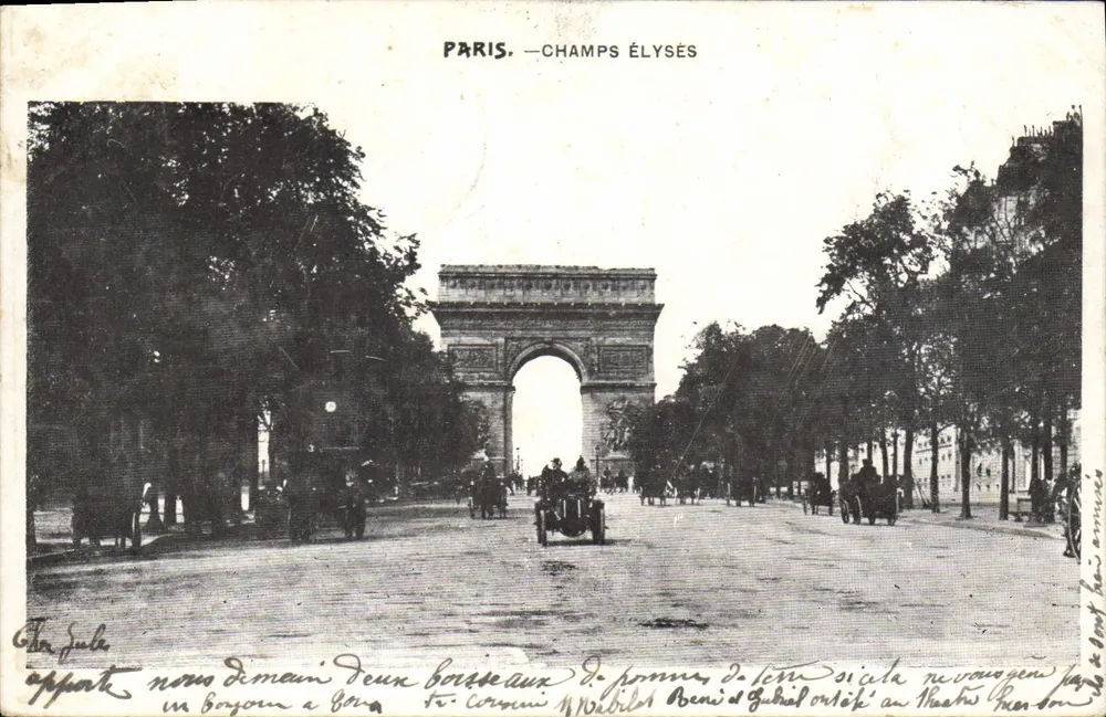 Paris — Champs Élysées — vista do Arco do Triunfo - Frente