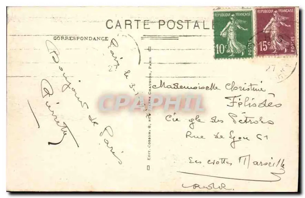 Paris - Das Rathaus und die Pont d'Arcole — C. M. — n° 1199 - Rückseite