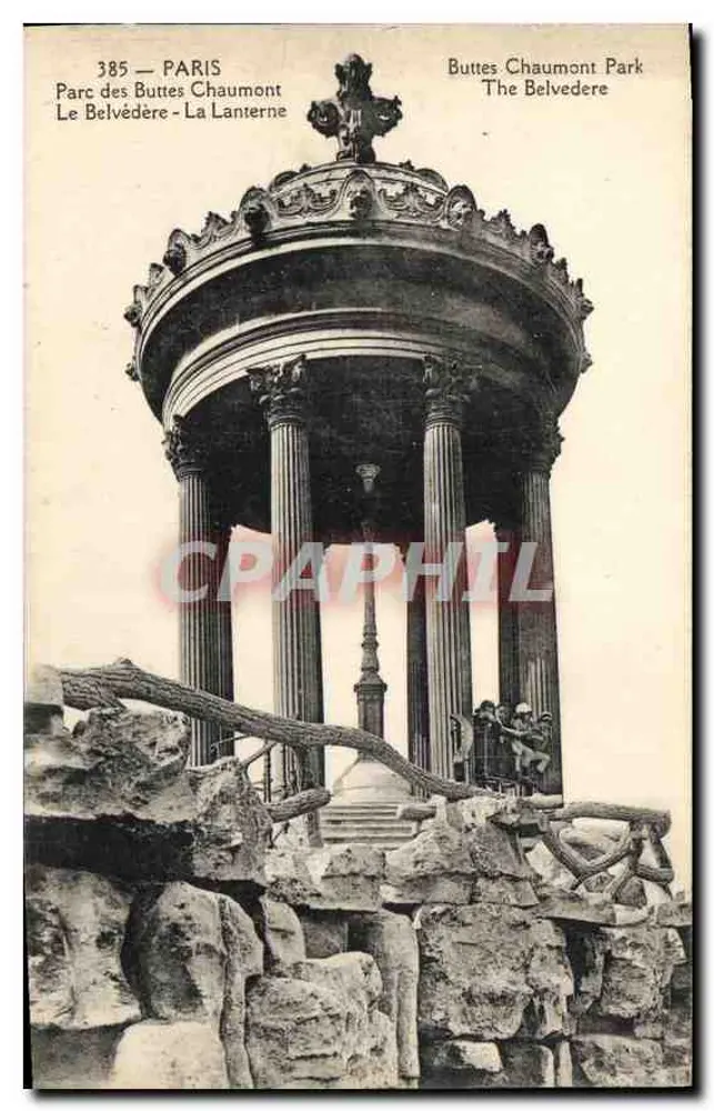 Paris — Park Buttes Chaumont — Der Belvédère — Die Lanterne — n° 385 - Vorderseite