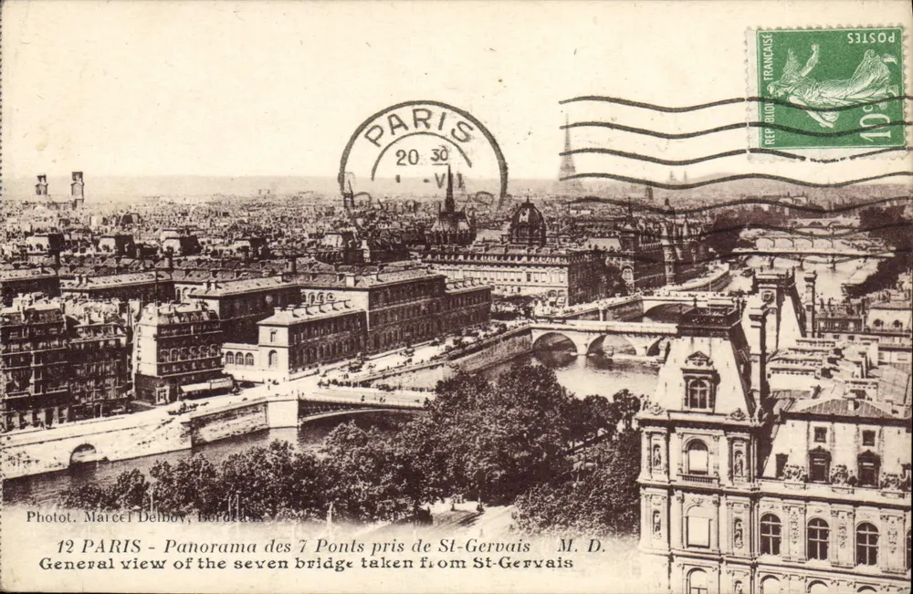 Paris - Panorama der 7 Brücken vom St-Gervais — Foto von Marcel Delboy, Bordeaux — n°12 - Vorderseite