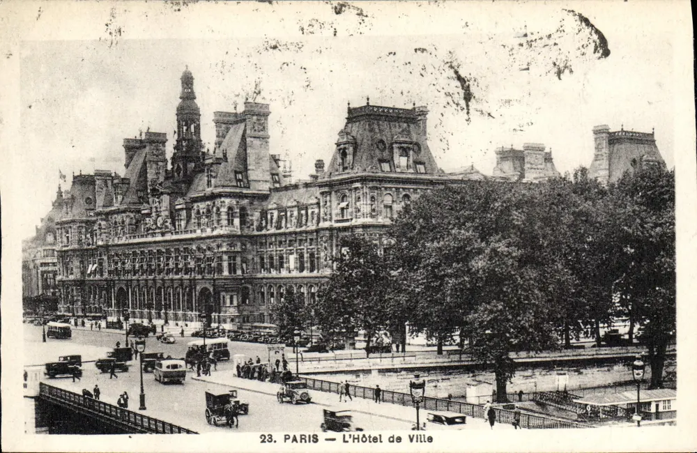 Paris — O Hôtel de Ville — Editor desconhecido, n° 23 - Frente