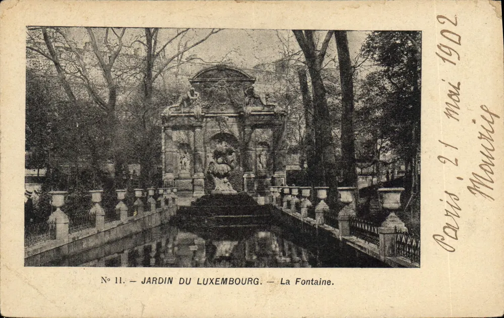 Jardin du Luxembourg — La Fontaine — éditeur H. D'AMSTER et n° 11 - Vorderseite