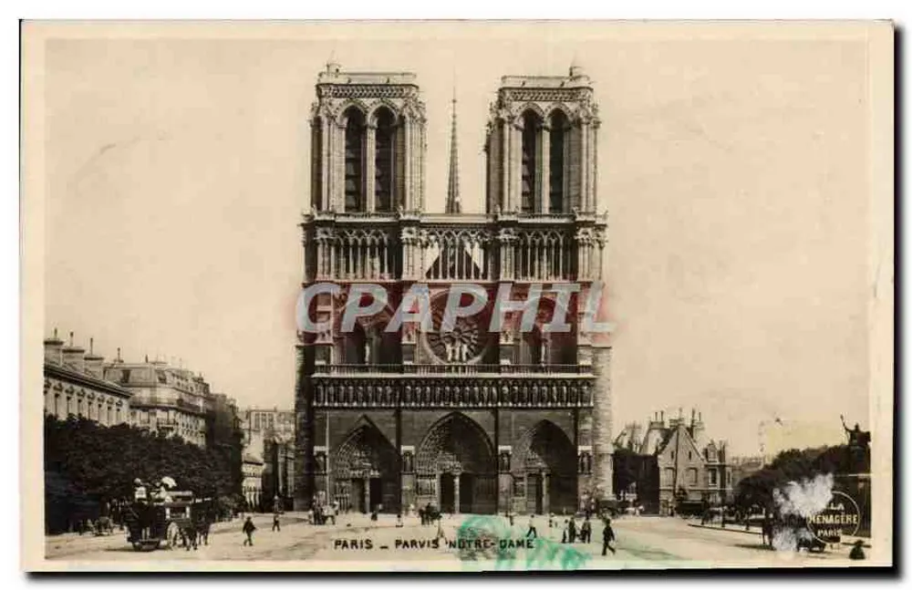 Paris – Notre-Dame – vue de la façade – éditeur MENAGERE PARIS - Frente