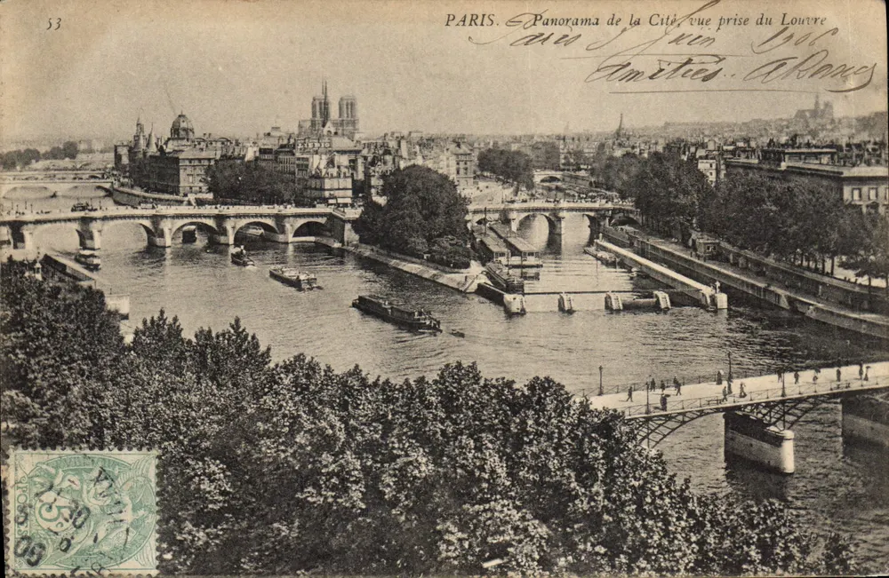Paris. Panorama der Cité aus der Sicht des Louvre — Verlag Améties, Nr. 53 - Vorderseite
