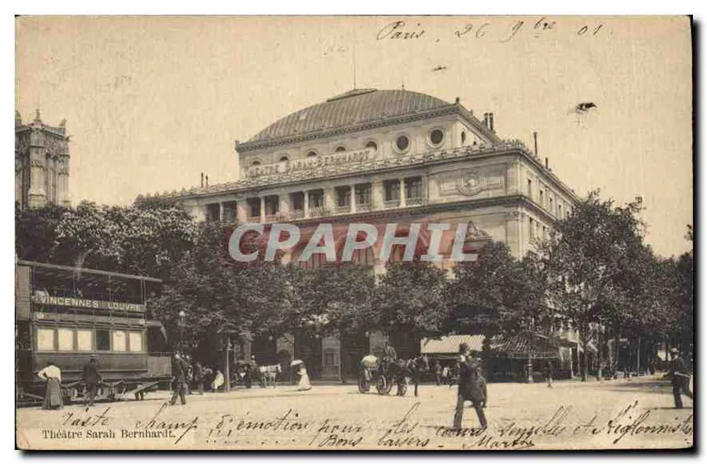 Teatro Sarah Bernhardt — Paris — editor Vincennes Louvres - Frente