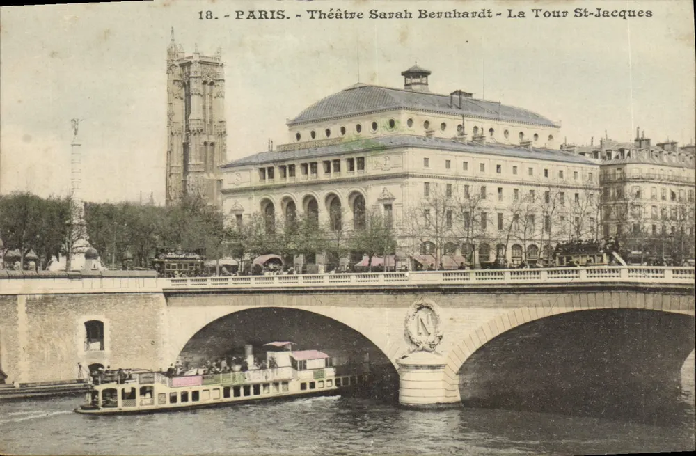 Paris - Sarah-Bernhardt-Theater - La Tour St-Jacques - Vorderseite
