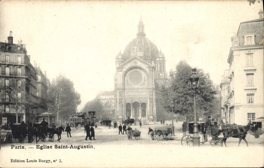 Paryż — Katedra św. Augustyna — Wydawnictwo Louis Burgy, n° 3 - Awers