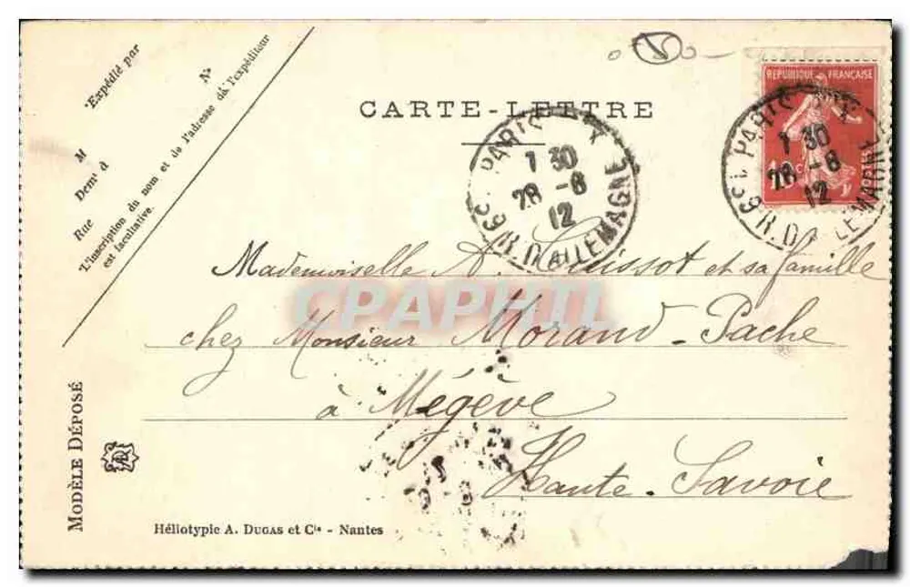 Paris — A Igreja de São Agostinho — Héliotypie A. Dugas et Cie - Nantes, n°30 - Verso