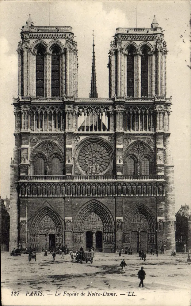 Paryż — Façada Katedry Notre-Dame — LL. N° 127 - Awers