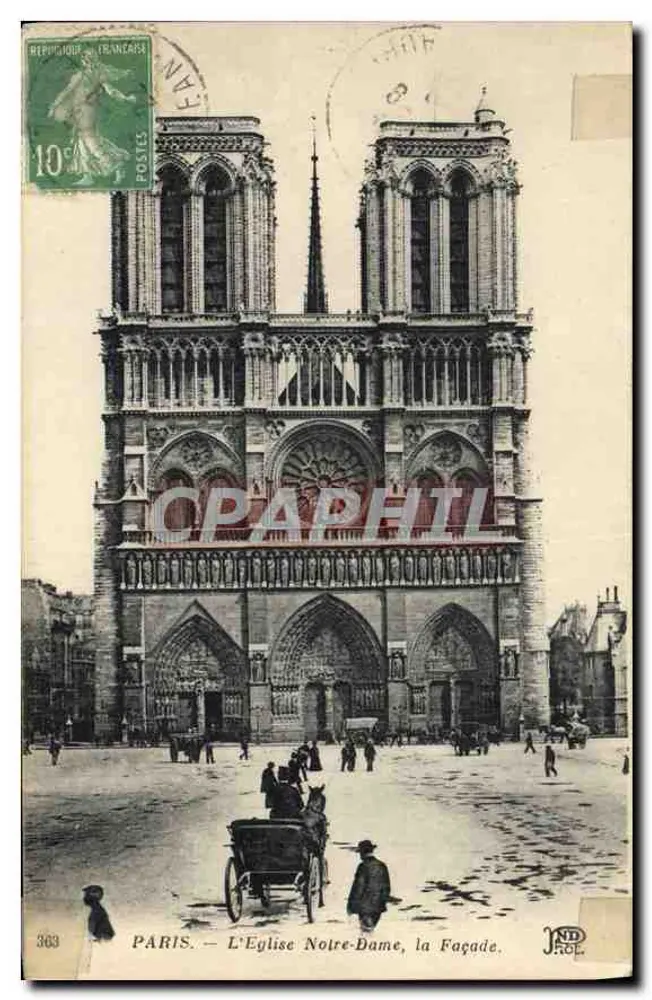 PARIS — A Igreja de Nossa Senhora, a Fachada — JND.ROL. n°369 - Frente