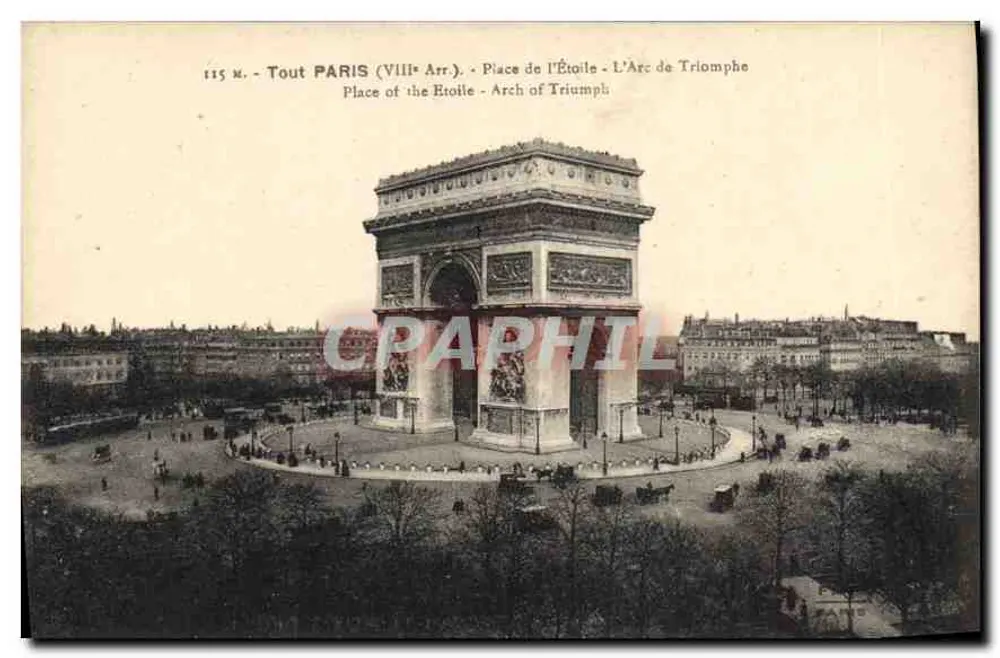 Paris (VIIIe Arr.) - Praça da Estrela - O Arco do Triunfo - Frente