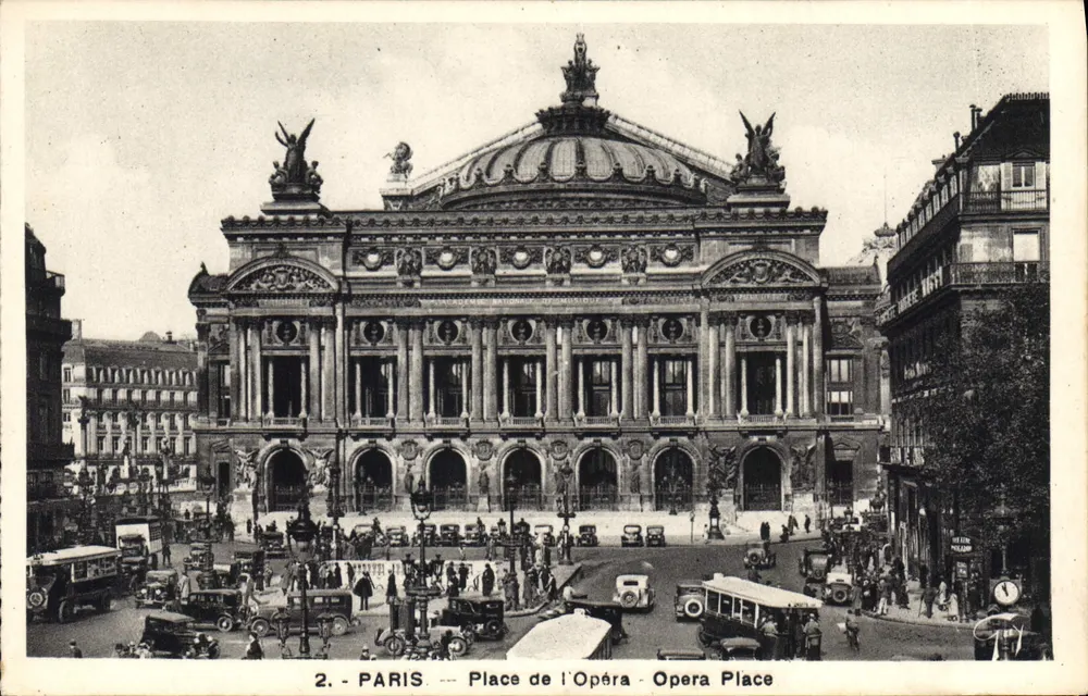 Paris — Praça da Ópera — Praça da Ópera — 2. — Editor: A. Leconte, Paris - Frente