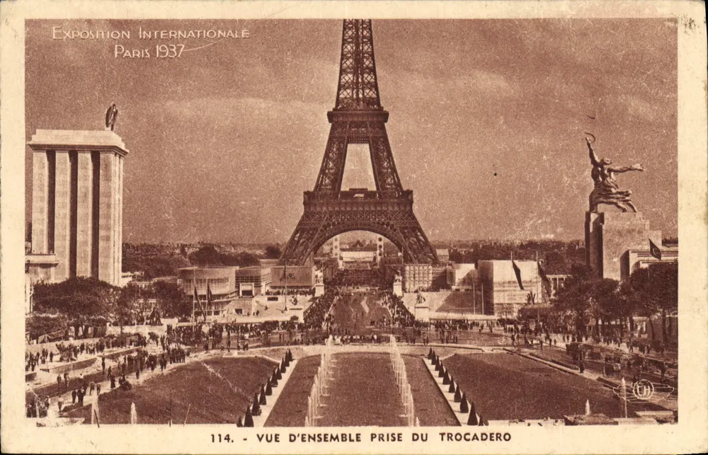 Internationale Ausstellung Paris 1937 — Überblick vom Trocadéro — H. Chipaul, Boulogne-sur-Seine - Vorderseite