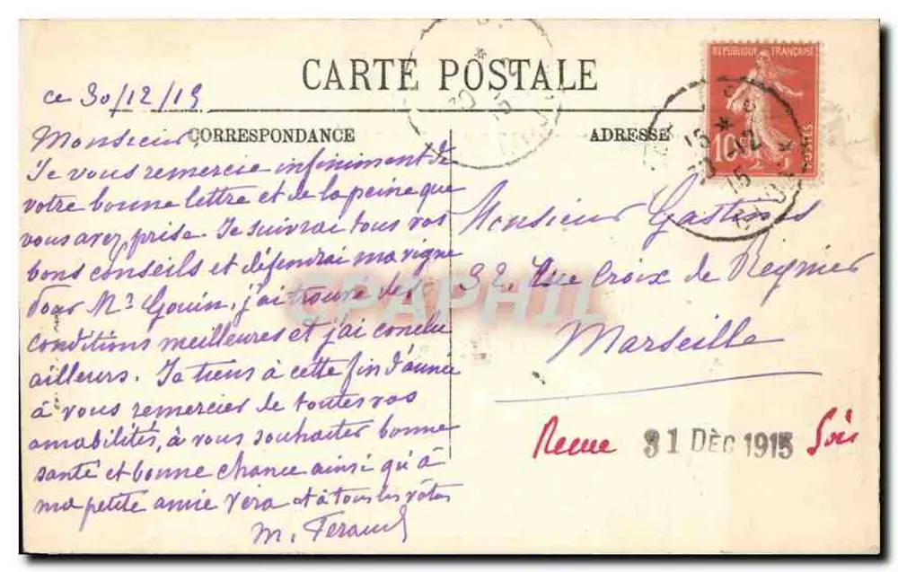 Paris — La Place de la Bastille — LL. n° 175 - Verso