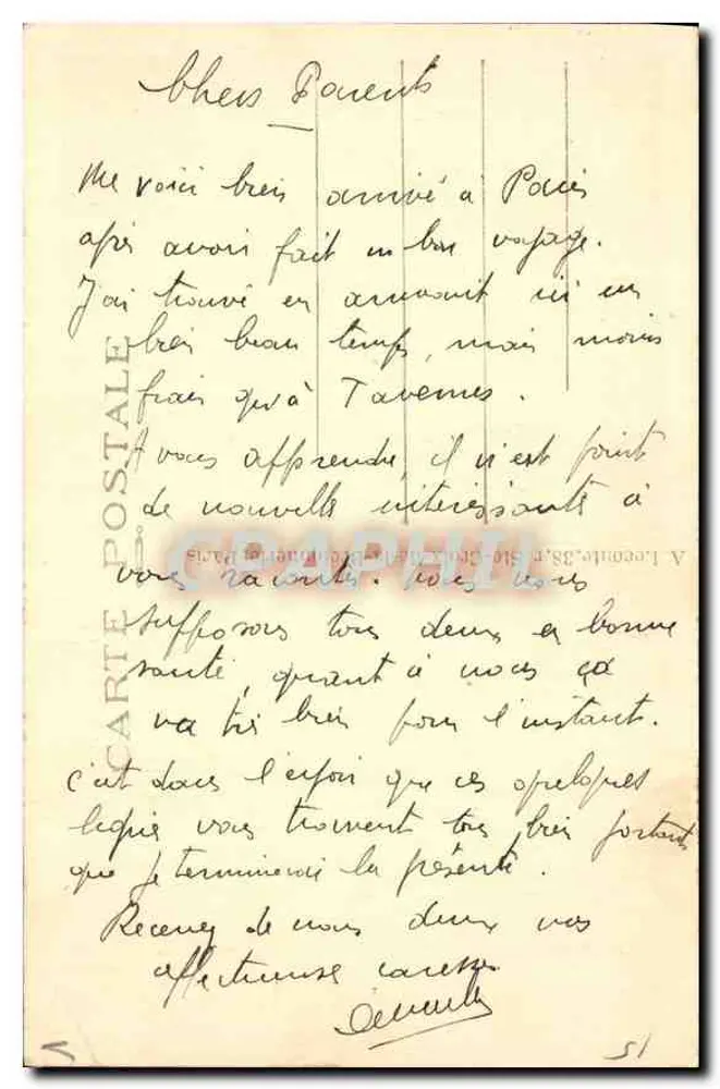 Paris — Túmulo do Soldado Desconhecido — editor T. J. n°8 - Verso