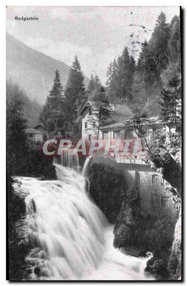 Badgastein — cascata e edifícios — editor K. H. Nötterer, Nüzig, n° 631 - Frente
