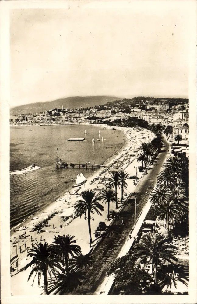 Cannes — Der Strand und die Promenade de la Croisette — Verlag C.A.P. n° (48) - Vorderseite