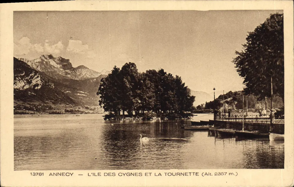 Annecy — Die Insel der Schwäne und die Tournette (Höhe 2357 m.) — Braun & Cie, n° 13781 - Vorderseite