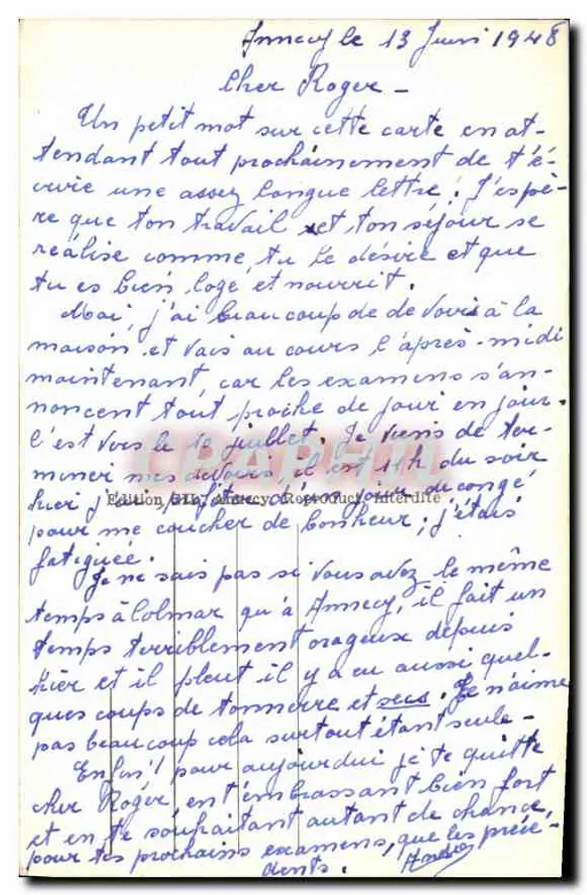 Annecy-Plage — vista do lago e das banheiras — edição n°1817 - Verso