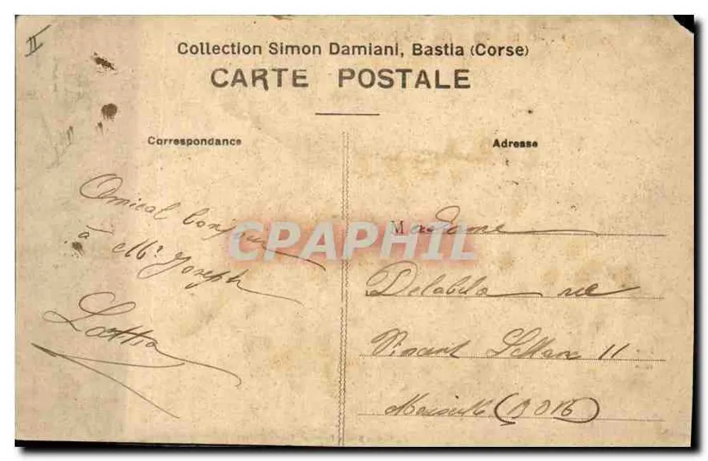 Bastia - Le Théâtre — éditeur Simon Damiani, Bastia (Corse) - Verso